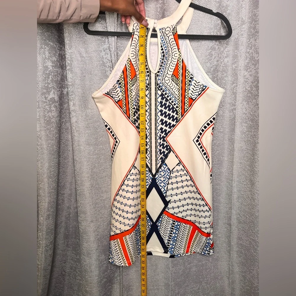 Geometric Print Halter Dress‎